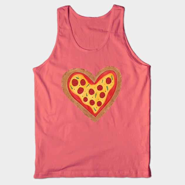 Heart Pizza Tank Top by janiejanedesign